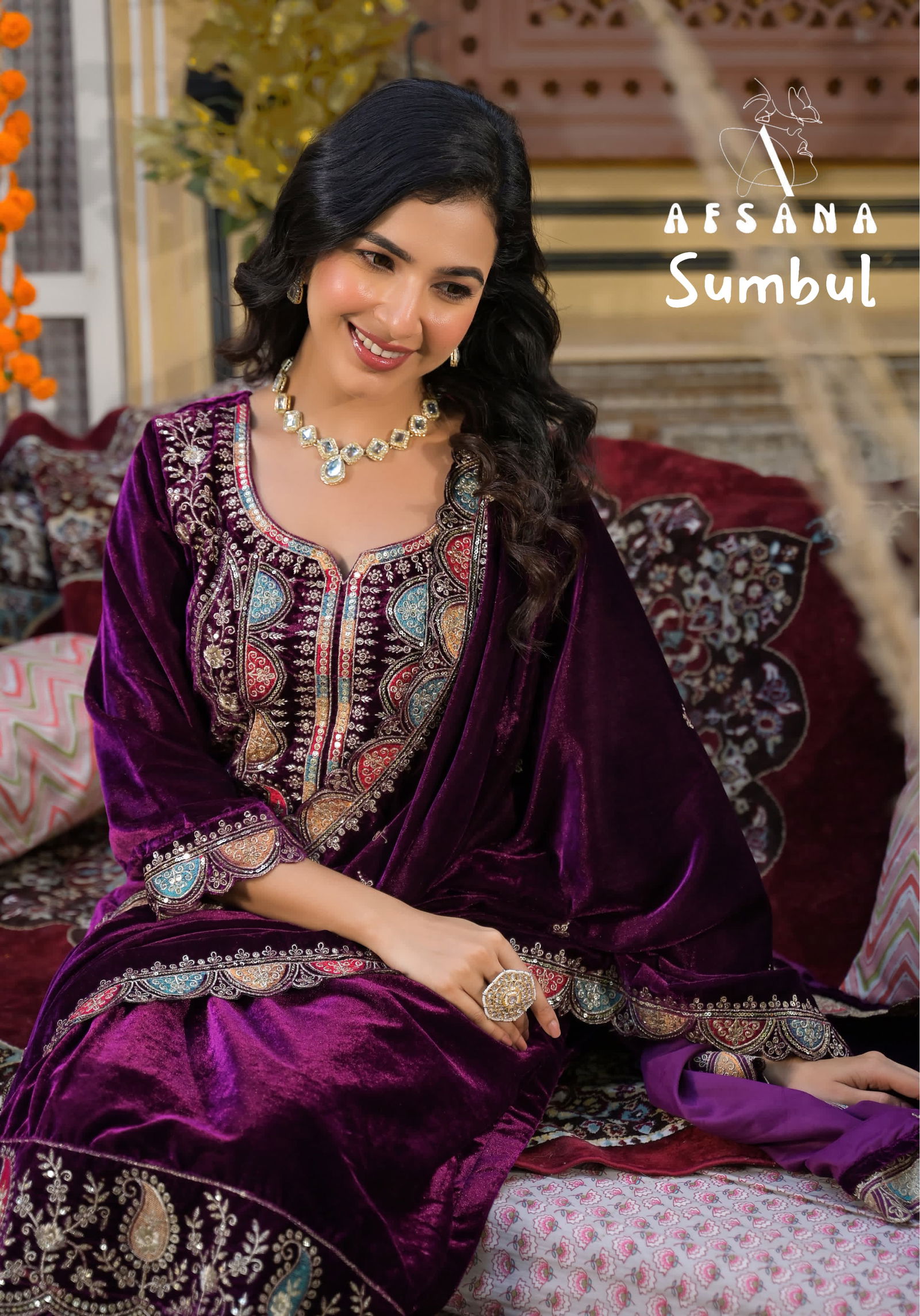 Sumbul By Afsana Embroidery Velvet Salwar Kameez Wholesale Shop In Surat